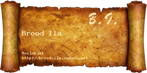 Brood Ila névjegykártya